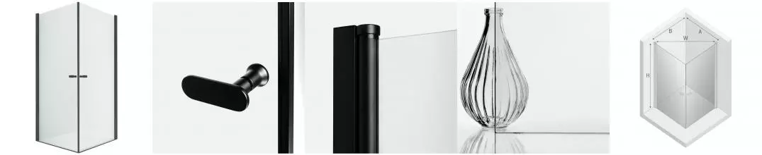 Душевой угол-ограждение «New Trendy» New Soleo 2D Black 70/80 прозрачный/чёрный матовый прямоугольный без поддона универсальный Душевой угол-ограждение «New Trendy» New Soleo 2D Black 70/80 прозрачный/чёрный матовый прямоугольный без поддона универсальный