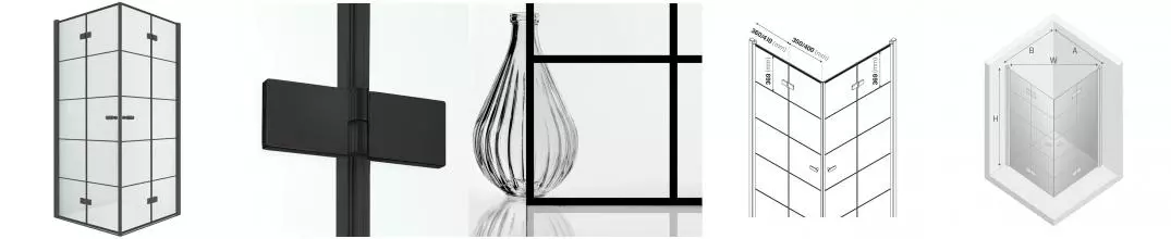 Душевой угол-ограждение «New Trendy» New Soleo Black 90/80 прозрачный/чёрный матовый прямоугольный без поддона 