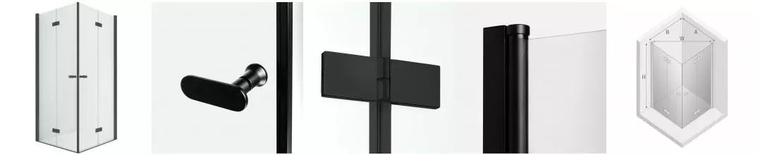Душевой угол-ограждение «New Trendy» New Soleo 2D Black 100/90 прозрачный/чёрный матовый прямоугольный без поддона универсальный Душевой угол-ограждение «New Trendy» New Soleo 2D Black 100/90 прозрачный/чёрный матовый прямоугольный без поддона универсальный