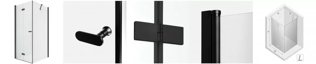 Душевой угол-ограждение «New Trendy» New Soleo Black 70/90 прозрачный/чёрный матовый прямоугольный без поддона левый Душевой угол-ограждение «New Trendy» New Soleo Black 70/90 прозрачный/чёрный матовый прямоугольный без поддона левый