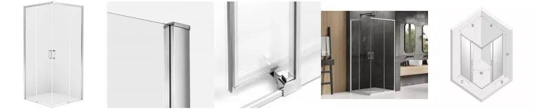 Душевой угол-ограждение «New Trendy» Prime Chrome 100/100 прозрачный/хром квадратный без поддона Душевой угол-ограждение «New Trendy» Prime Chrome 100/100 прозрачный/хром квадратный без поддона