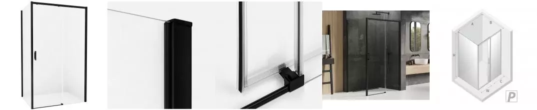 Душевой угол-ограждение «New Trendy» Prime Black 160/100 прозрачный/чёрный матовый прямоугольный без поддона правый Душевой угол-ограждение «New Trendy» Prime Black 160/100 прозрачный/чёрный матовый прямоугольный без поддона правый