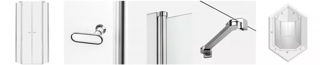 Душевой угол-ограждение «New Trendy» New Soleo Chrome 80/80 прозрачный/хром многоугольный без поддона Душевой угол-ограждение «New Trendy» New Soleo Chrome 80/80 прозрачный/хром многоугольный без поддона