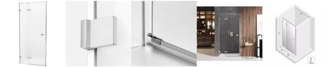 Душевая дверь «New Trendy» Avexa Chrome 130/200 прозрачная/хром левая