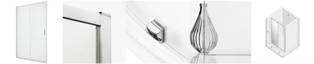 Душевая дверь «New Trendy» Corrina Chrome 110/195 прозрачная/хром универсальная