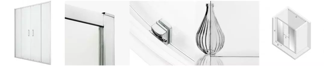 Душевая дверь «New Trendy» Corrina Chrome 150/195 прозрачная/хром универсальная