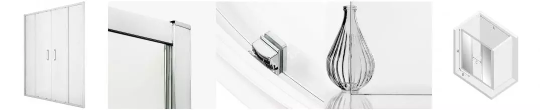 Душевая дверь «New Trendy» Corrina Chrome 160/195 прозрачная/хром универсальная