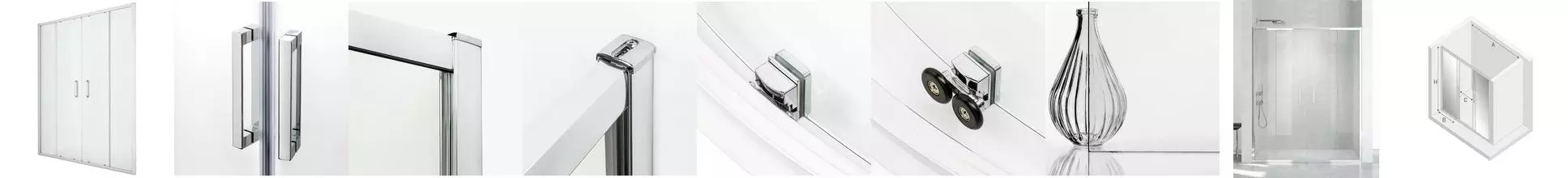 Душевая дверь «New Trendy» Corrina Chrome 170/195 прозрачная/хром универсальная