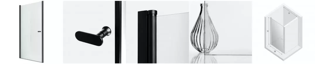 Душевая дверь «New Trendy» New Soleo Black 70/195 прозрачная/чёрная матовая универсальная Душевая дверь «New Trendy» New Soleo Black 70/195 прозрачная/чёрная матовая универсальная