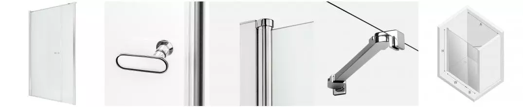 Душевая дверь «New Trendy» New Soleo Plus Chrome 110/195 прозрачная/хром универсальная Душевая дверь «New Trendy» New Soleo Plus Chrome 110/195 прозрачная/хром универсальная