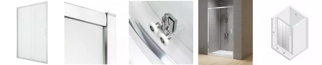 Душевая дверь «New Trendy» New Varia Chrome 100/190 прозрачная/хром универсальная