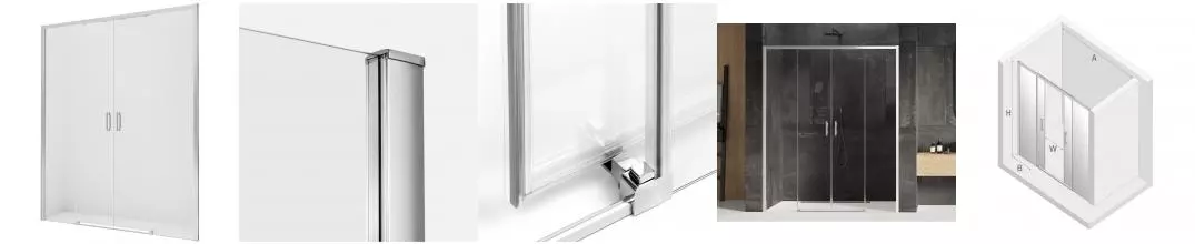 Душевая дверь «New Trendy» Prime Chrome 130/200 прозрачная/хром