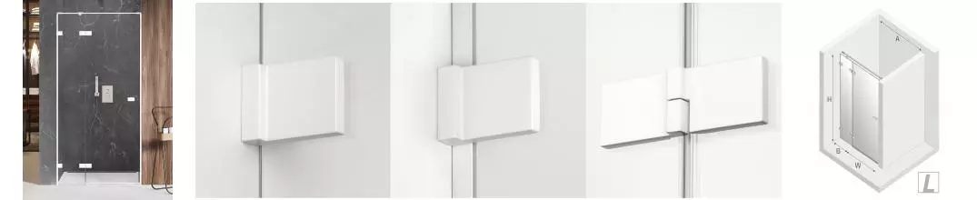 Душевая дверь «New Trendy» Avexa White 90/200 прозрачная/белая левая