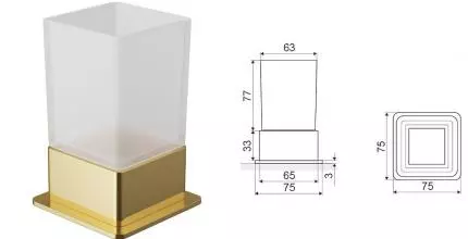 Стакан для зубных щёток «Excellent» Riko DOEX.1614GL на стол золото