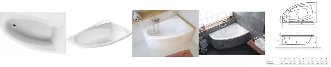 Ванна акриловая «Excellent» Aquaria Comfort 160/100 без опор без сифона белая правая