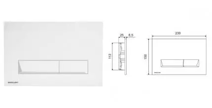 Кнопка смыва «Excellent» Platto INEX.PL230.150.WH пластик белая