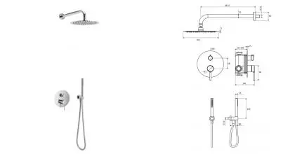 Душевая система «Excellent» Pi AREX.SET.1247CR хром