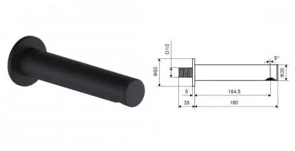 Излив к смесителю «Excellent» Pi AREX.1225BL чёрный Излив к смесителю «Excellent» Pi AREX.1225BL чёрный