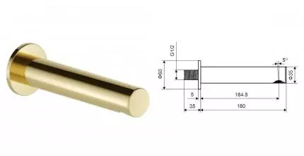 Излив к смесителю «Excellent» Pi AREX.1225GL золото