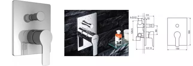 Смеситель для душа «Excellent» Apomea ARAX.6044CR хром