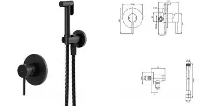 Смеситель с гигиеническим душем «Omnires» Y SYSYBI1BL чёрный матовый Смеситель с гигиеническим душем «Omnires» Y SYSYBI1BL чёрный матовый