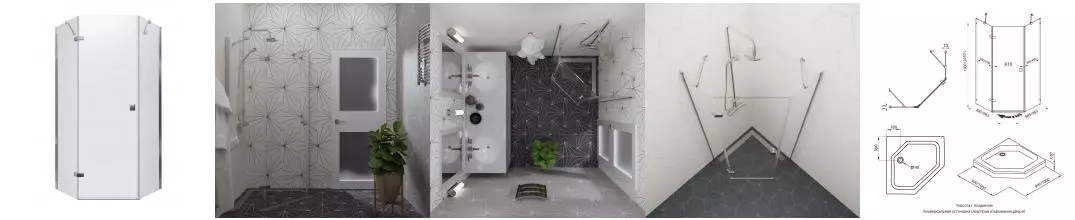 Душевой угол-ограждение «Triton» Сигма-Хром 90/90 прозрачный без поддона