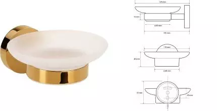 Мыльница «Bemeta» Brilo 161108042 на стену золото Мыльница «Bemeta» Brilo 161108042 на стену золото