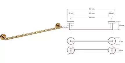 Полотенцедержатель «Bemeta» Brilo 161204042 на стену золото Полотенцедержатель «Bemeta» Brilo 161204042 на стену золото
