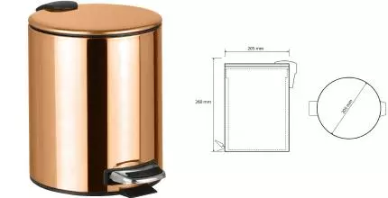 Мусорное ведро с педалью «Bemeta» Coral 158315010 5 л медь Мусорное ведро с педалью «Bemeta» Coral 158315010 5 л медь