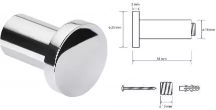 Крючок «Bemeta» Omega 104206132 на стену хром Крючок «Bemeta» Omega 104206132 на стену хром