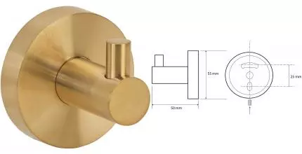 Крючок «Bemeta» Sablo 160106020 на стену матовое золото