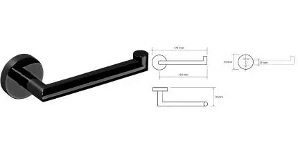 Держатель для туалетной бумаги «Bemeta» Hematit 159212032 на стену чёрный
