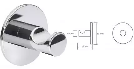 Крючок «Bemeta» Omega 104206262 на стену хром