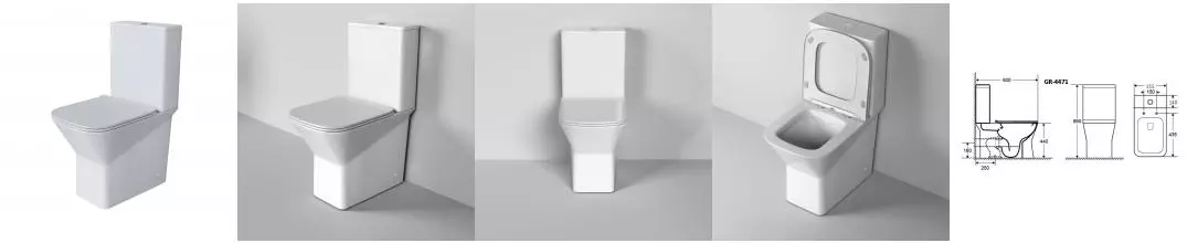 Унитаз компакт безободковый «Grossman» Cristal GR-4471S белый с сиденьем ультратонкое дюропласт с микролифтом белое Унитаз компакт безободковый «Grossman» Cristal GR-4471S белый с сиденьем ультратонкое дюропласт с микролифтом белое