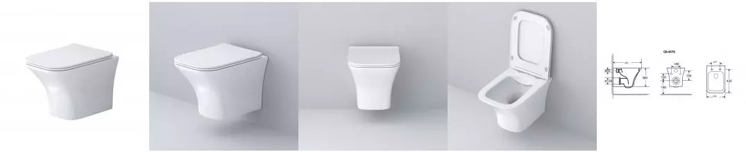 Подвесной унитаз безободковый «Grossman» Galaxy GR-4476S белый с сиденьем ультратонкое дюропласт с микролифтом белое