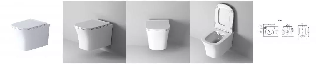 Подвесной унитаз безободковый «Grossman» Style GR-4474S белый с сиденьем ультратонкое дюропласт с микролифтом белое