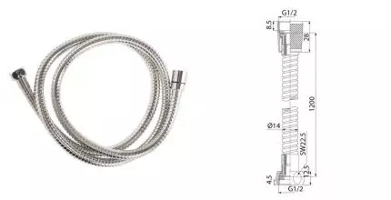 Душевой шланг «Iddis» A50211 1.2 120 см хром