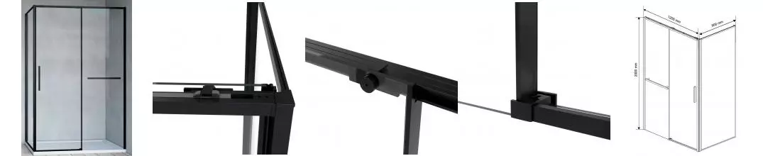 Душевой угол-ограждение «Vincea» Slim Soft VSR-1SS9012CLB 120/90 прозрачный/чёрный прямоугольный без поддона универсальный Душевой угол-ограждение «Vincea» Slim Soft VSR-1SS9012CLB 120/90 прозрачный/чёрный прямоугольный без поддона универсальный