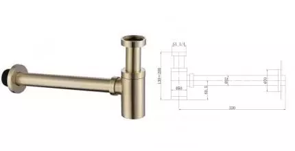 Сифон для раковины «Abber» AF0030G золото