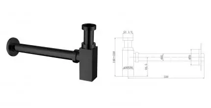 Сифон для раковины «Abber» AF0031B черный матовый
