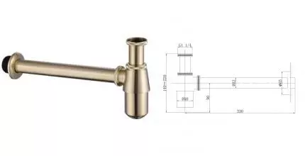 Сифон для раковины «Abber» AF0032G золото
