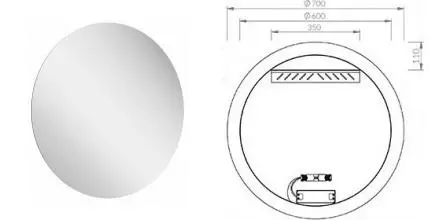 Зеркало «Ravak» Luna I 70 с подсветкой Зеркало «Ravak» Luna I 70 с подсветкой