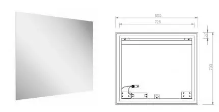 Зеркало «Ravak» Oblong I 80/70 с подсветкой