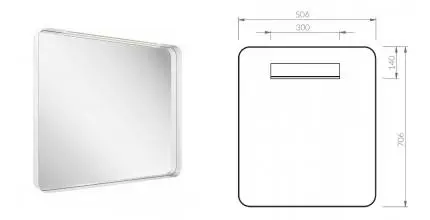 Зеркало «Ravak» Strip I 50/70 с подсветкой белое Зеркало «Ravak» Strip I 50/70 с подсветкой белое