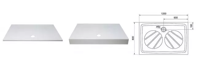 Душевой поддон «Ravak» Gigant Pro 120/80 низкий из литьевого мрамора прямоугольный белый матовый