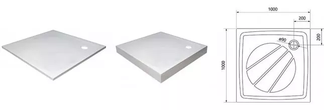 Душевой поддон «Ravak» Perseus Pro 100/100 низкий из литьевого мрамора квадратный белый матовый Душевой поддон «Ravak» Perseus Pro 100/100 низкий из литьевого мрамора квадратный белый матовый