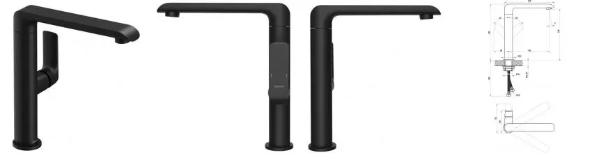 Смеситель для раковины «Ravak» Flat FL 016.20 чёрный матовый Смеситель для раковины «Ravak» Flat FL 016.20 чёрный матовый