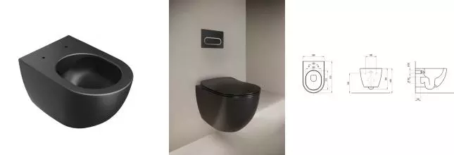 Унитаз подвесной Uni Chrome RimOFF (безободковый) ЧЕРНЫЙ X01794 · Ravak, X01794 Унитаз подвесной Uni Chrome RimOFF (безободковый) ЧЕРНЫЙ X01794 · Ravak, X01794