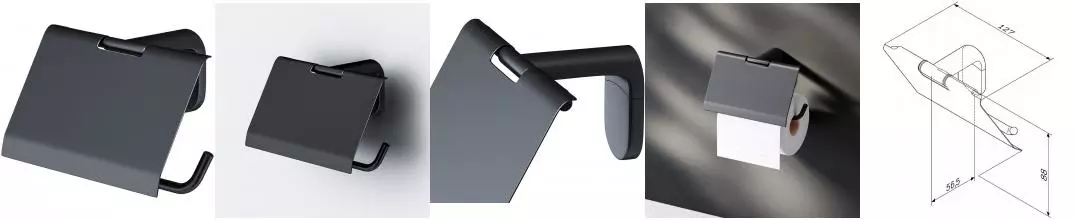 Держатель для туалетной бумаги «Am.Pm» X-Joy A84341422 на стену чёрный матовый