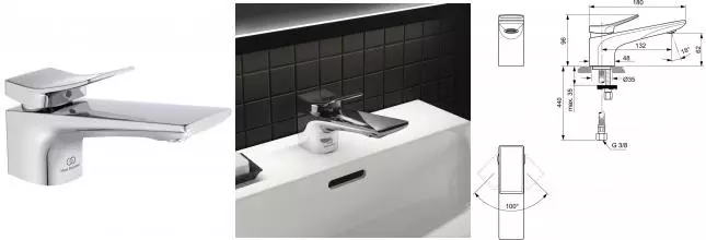 Смеситель для раковины «Ideal Standard» Conca BC754AA хром Смеситель для раковины «Ideal Standard» Conca BC754AA хром